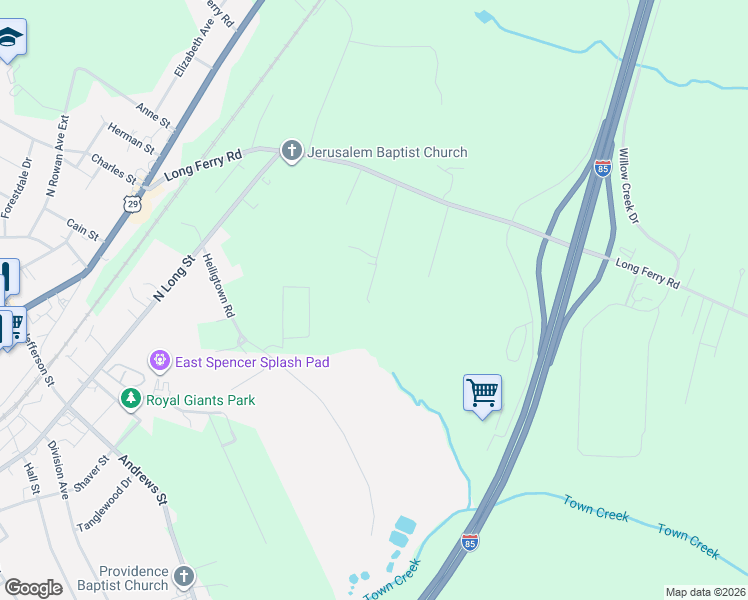 map of restaurants, bars, coffee shops, grocery stores, and more near 513 Snider Street in Salisbury