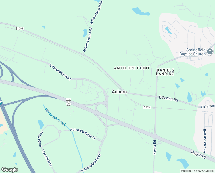 map of restaurants, bars, coffee shops, grocery stores, and more near 1915 Auburn Road in Raleigh