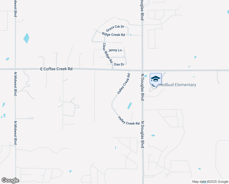 map of restaurants, bars, coffee shops, grocery stores, and more near 3801 Valley Creek Road in Edmond