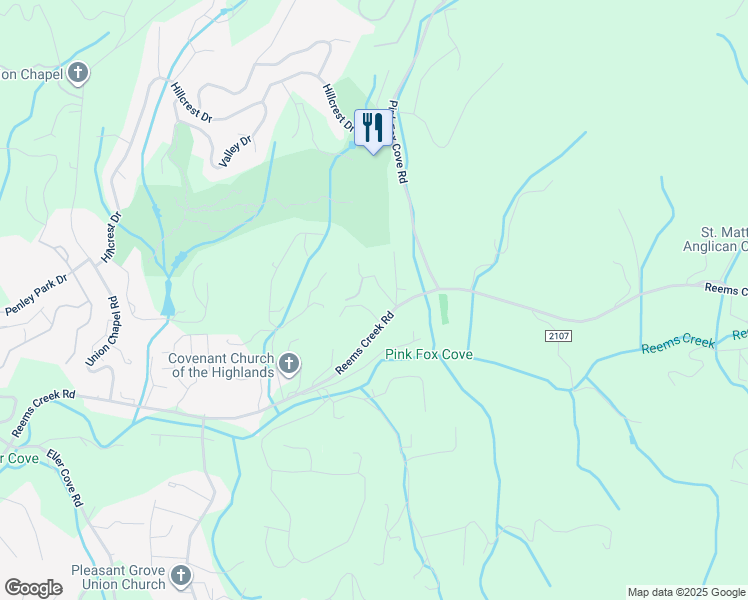 map of restaurants, bars, coffee shops, grocery stores, and more near 3 Ray Road in Weaverville