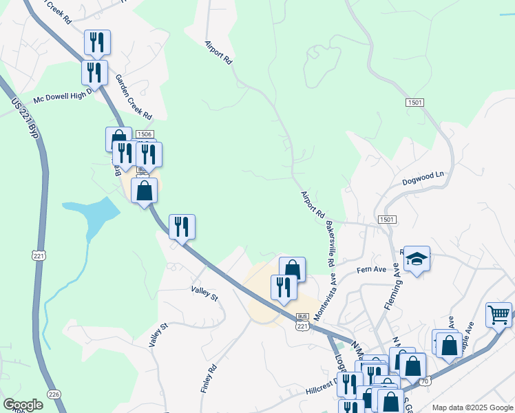 map of restaurants, bars, coffee shops, grocery stores, and more near 178 Robinson Road in Marion