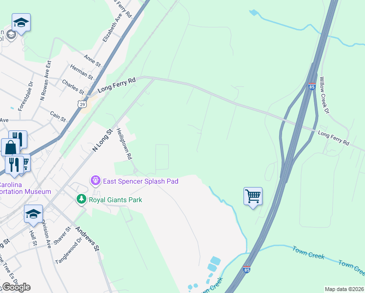 map of restaurants, bars, coffee shops, grocery stores, and more near 270 Snider Street in Salisbury