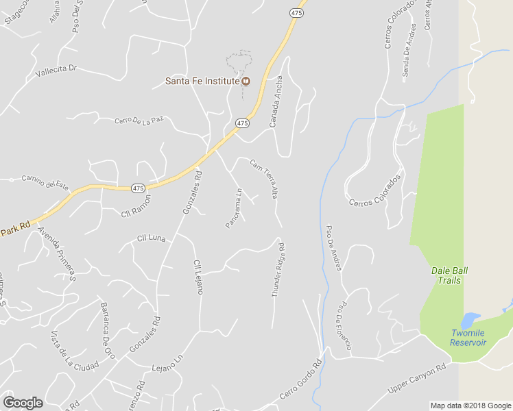 map of restaurants, bars, coffee shops, grocery stores, and more near 1420 Hyde Park Road in Santa Fe