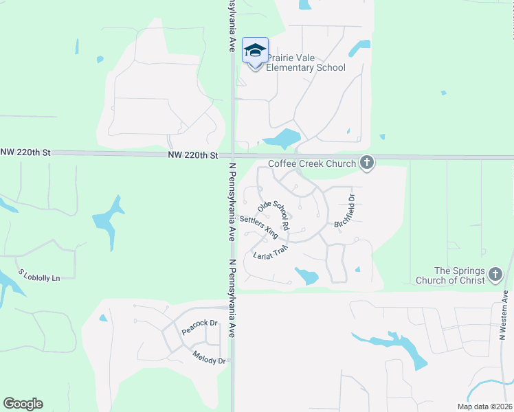 map of restaurants, bars, coffee shops, grocery stores, and more near 1985 Olde School Road in Edmond
