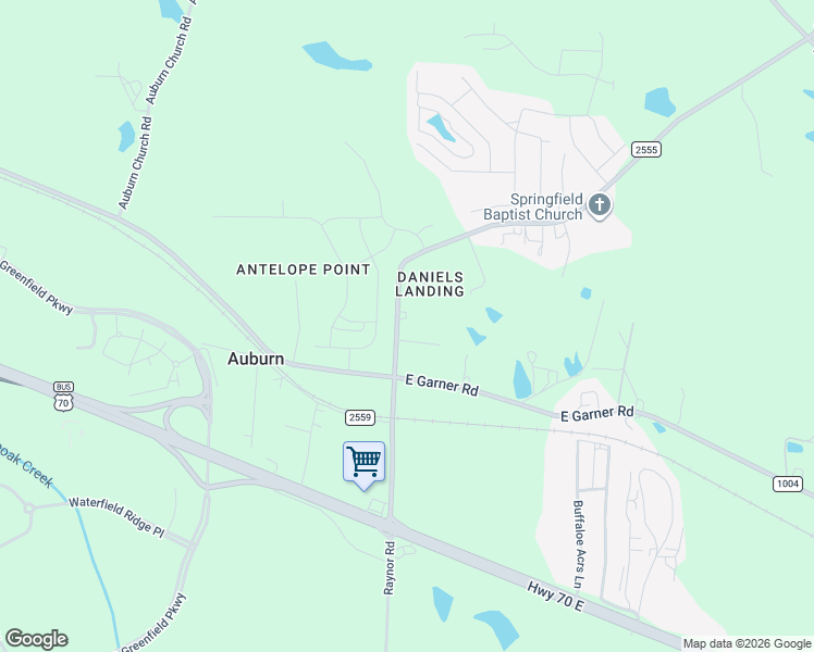 map of restaurants, bars, coffee shops, grocery stores, and more near 4613 Auburn Knightdale Road in Raleigh