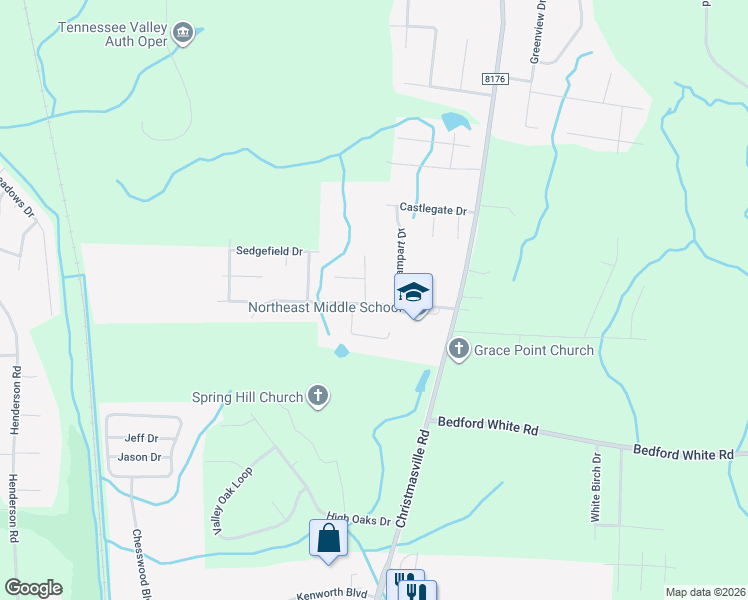 map of restaurants, bars, coffee shops, grocery stores, and more near 6 Hedgefield Drive in Jackson