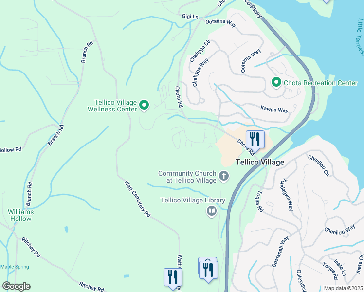 map of restaurants, bars, coffee shops, grocery stores, and more near 519 Cimarron Circle in Loudon