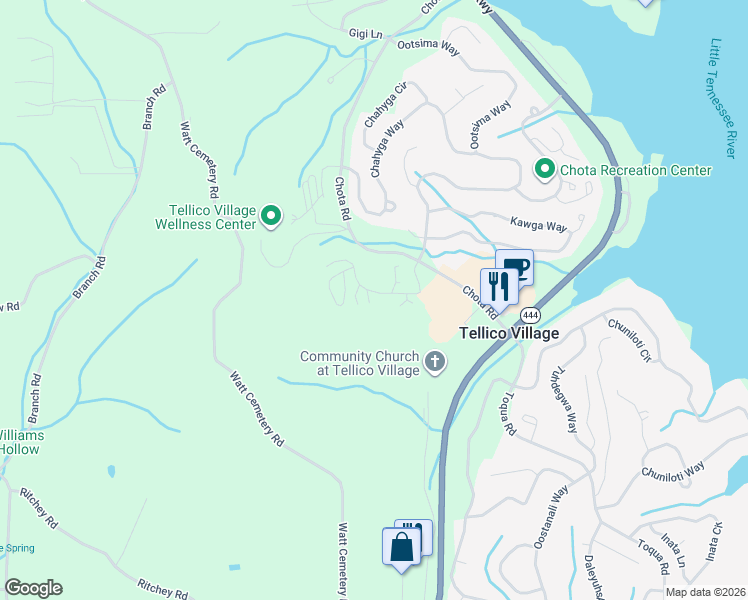 map of restaurants, bars, coffee shops, grocery stores, and more near 103 Poteau Trce in Loudon