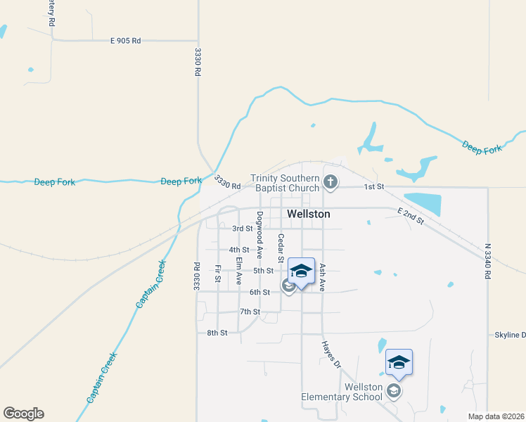map of restaurants, bars, coffee shops, grocery stores, and more near 301 Dogwood Avenue in Luther