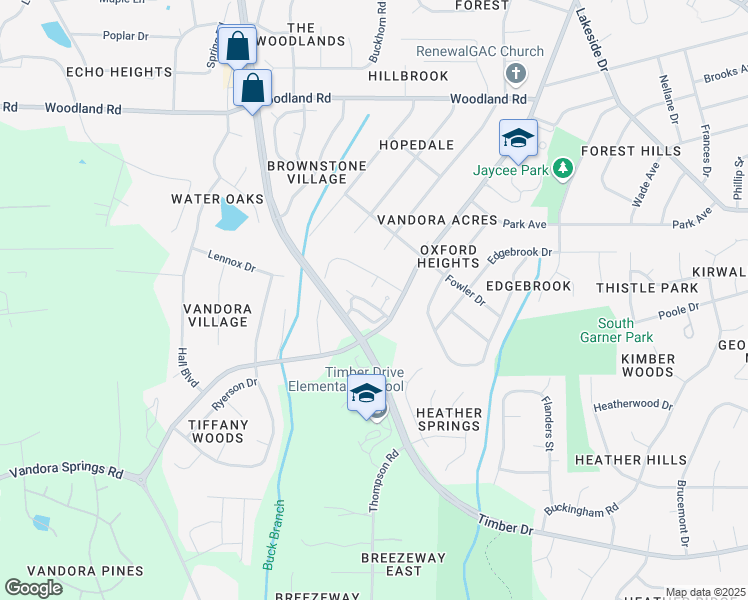 map of restaurants, bars, coffee shops, grocery stores, and more near 232 Grand Pointe Drive in Garner