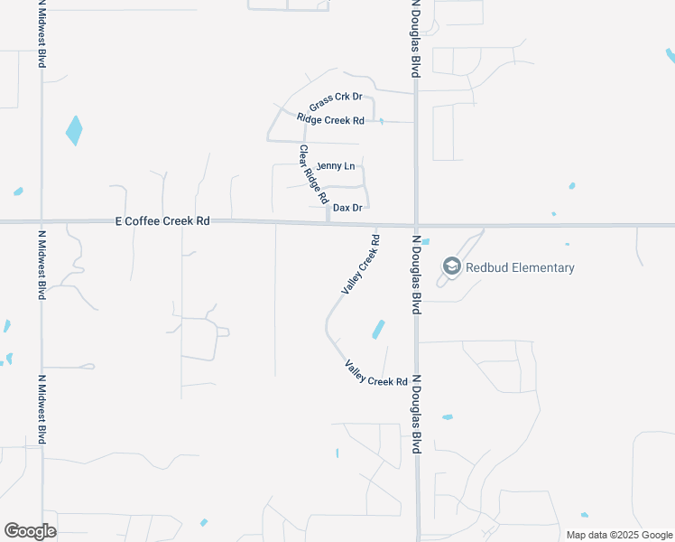 map of restaurants, bars, coffee shops, grocery stores, and more near 3801 Valley Creek Road in Edmond