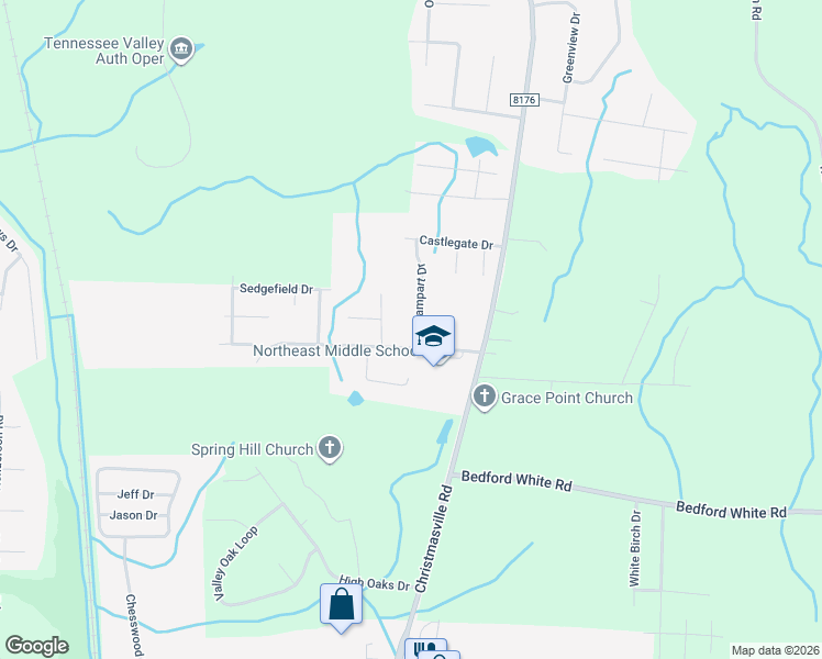 map of restaurants, bars, coffee shops, grocery stores, and more near 6 Hedgefield Drive in Jackson