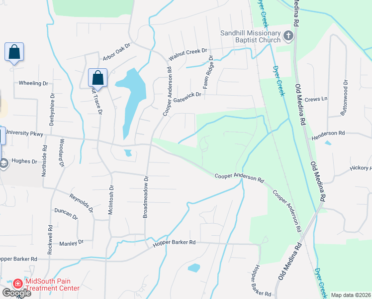 map of restaurants, bars, coffee shops, grocery stores, and more near 290 Cooper Anderson Road in Jackson