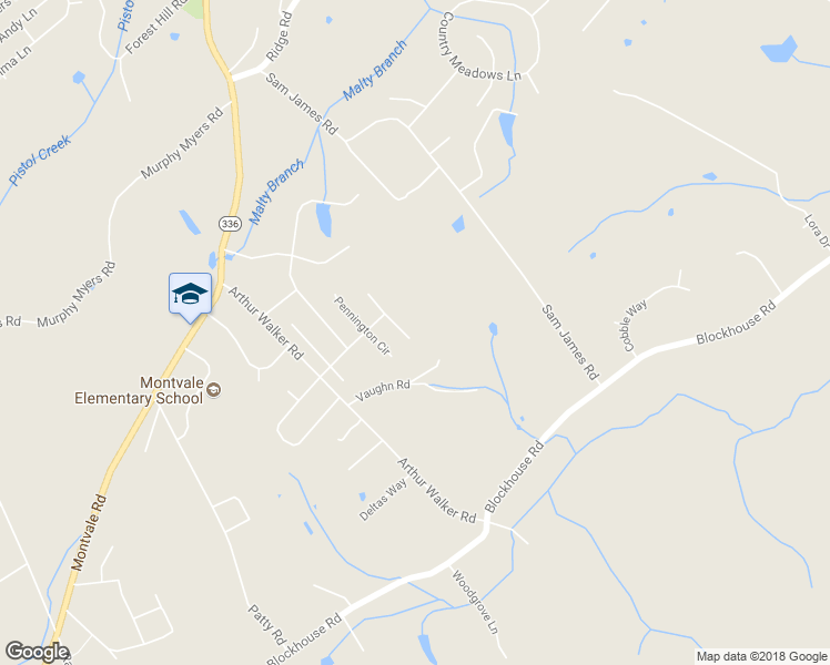 map of restaurants, bars, coffee shops, grocery stores, and more near 2942 Pembroke Place in Maryville