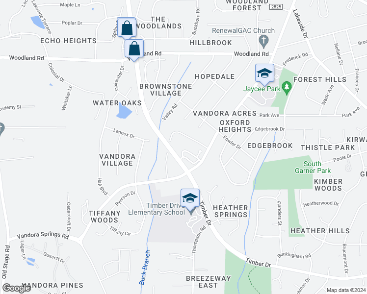 map of restaurants, bars, coffee shops, grocery stores, and more near 320 Grand Pointe Drive in Garner