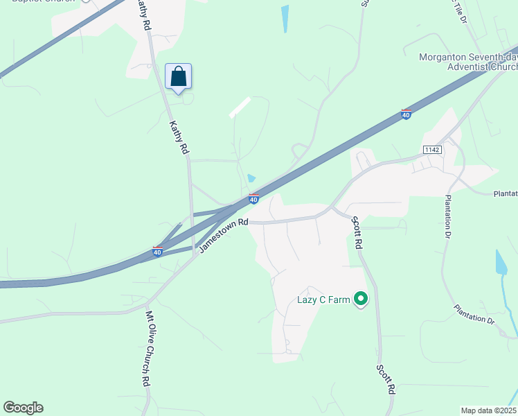 map of restaurants, bars, coffee shops, grocery stores, and more near 4289-4303 Sundown Road in Morganton