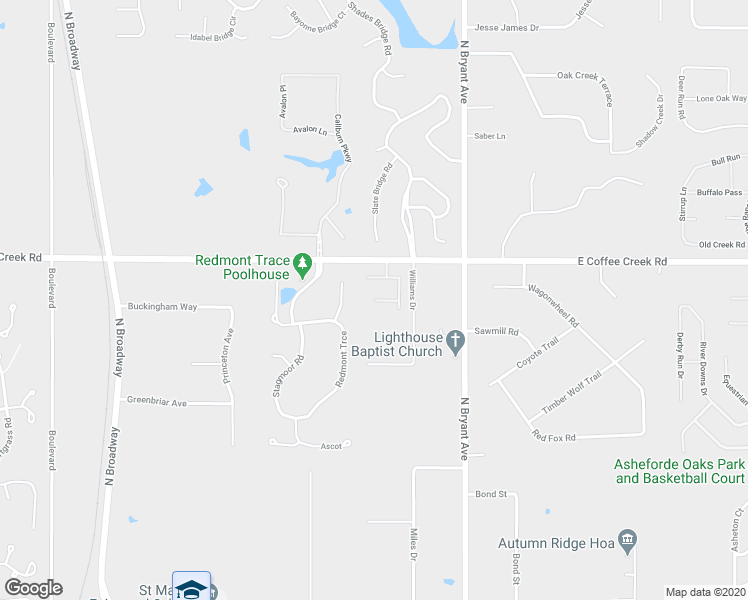 map of restaurants, bars, coffee shops, grocery stores, and more near Hutton Landing in Edmond