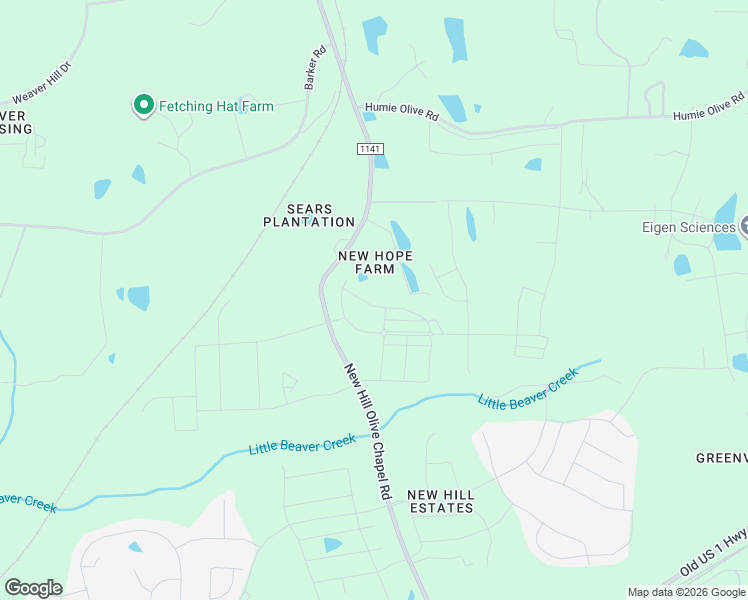 map of restaurants, bars, coffee shops, grocery stores, and more near 2429 Gordal Trail in New Hill