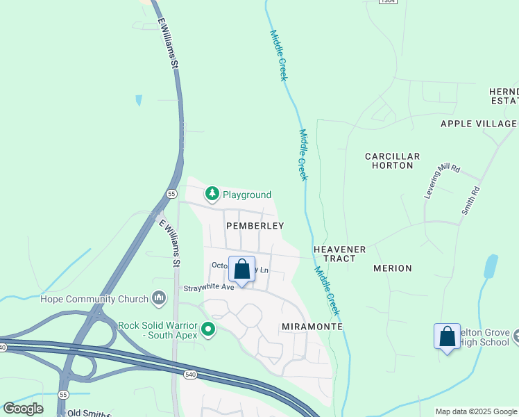 map of restaurants, bars, coffee shops, grocery stores, and more near 5416 Bobbitt Road in Apex