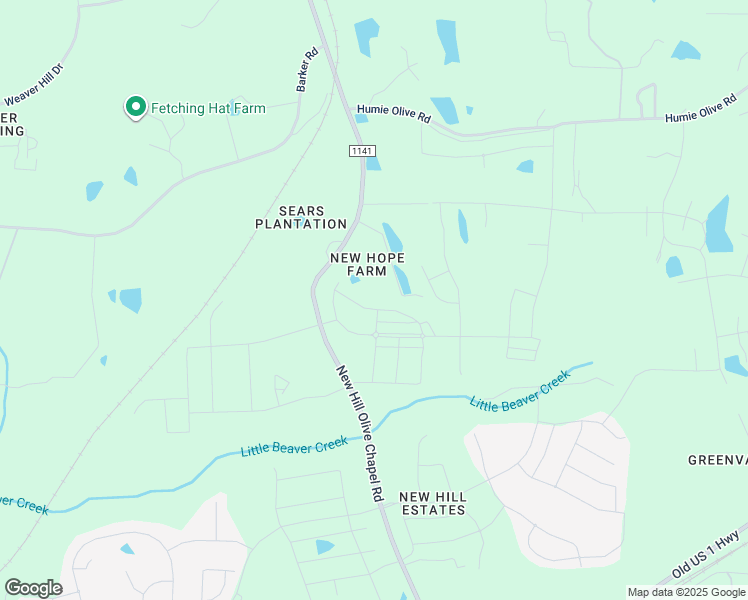 map of restaurants, bars, coffee shops, grocery stores, and more near 2429 Gordal Trail in New Hill