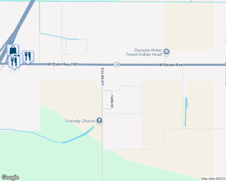 map of restaurants, bars, coffee shops, grocery stores, and more near 159-199 Chandlor Circle in Osceola