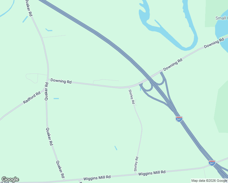 map of restaurants, bars, coffee shops, grocery stores, and more near 4237 Downing Road in Wilson