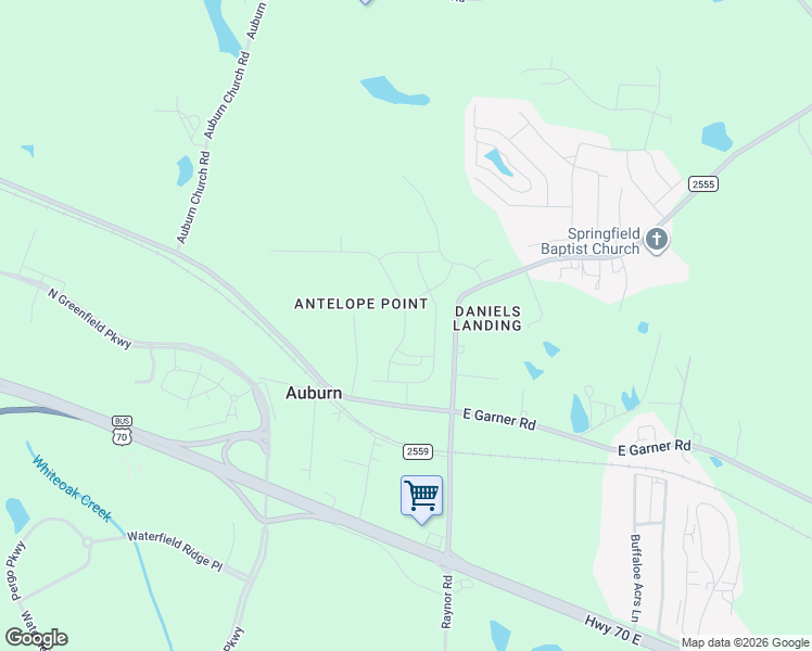 map of restaurants, bars, coffee shops, grocery stores, and more near 3000-3326 Auburn Estates Road in Raleigh