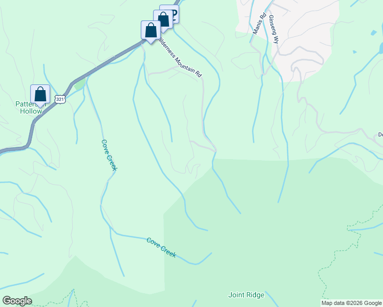 map of restaurants, bars, coffee shops, grocery stores, and more near 3643 Wilderness Mountain Road in Sevierville