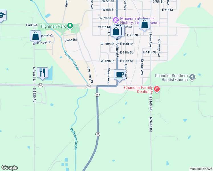 map of restaurants, bars, coffee shops, grocery stores, and more near 120 West 15th Street in Chandler