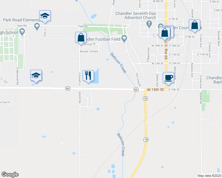 map of restaurants, bars, coffee shops, grocery stores, and more near 810 West 15th Street in Chandler