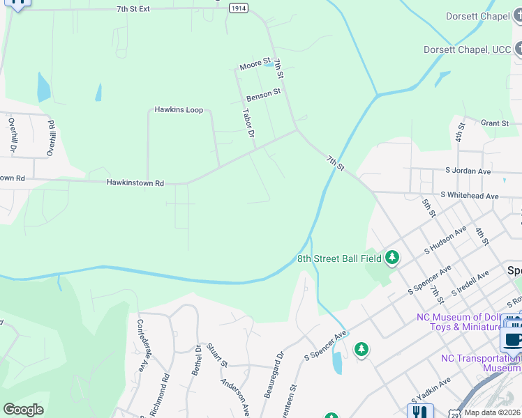 map of restaurants, bars, coffee shops, grocery stores, and more near 119 Hawkins Avenue in Salisbury