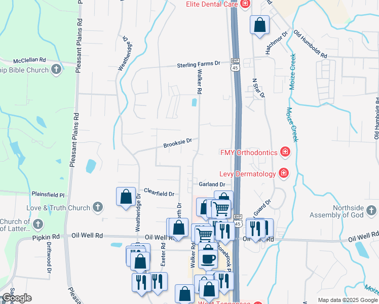 map of restaurants, bars, coffee shops, grocery stores, and more near 98 Longworth Cove in Jackson
