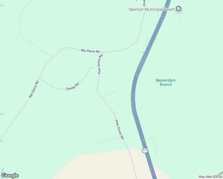 map of restaurants, bars, coffee shops, grocery stores, and more near 1356 Pine Grove Road in Spencer