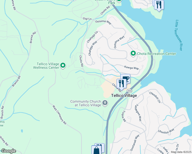 map of restaurants, bars, coffee shops, grocery stores, and more near 300 Chota View Place in Loudon