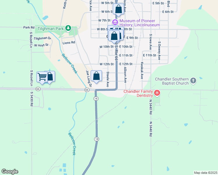 map of restaurants, bars, coffee shops, grocery stores, and more near 120 West 15th Street in Chandler
