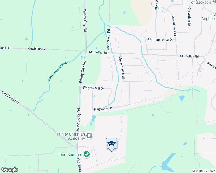 map of restaurants, bars, coffee shops, grocery stores, and more near 97 Wrights Mill Drive in Jackson