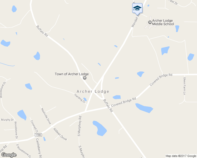 map of restaurants, bars, coffee shops, grocery stores, and more near 175 Archer Lodge Road in Clayton