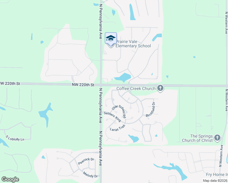 map of restaurants, bars, coffee shops, grocery stores, and more near 21962 Echo Ridge in Edmond