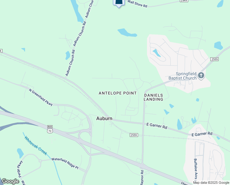 map of restaurants, bars, coffee shops, grocery stores, and more near 3100 Antelope Lane in Raleigh