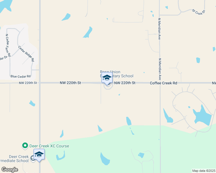 map of restaurants, bars, coffee shops, grocery stores, and more near 5100 Coffee Creek Road in Edmond