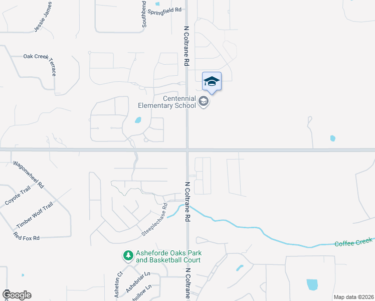 map of restaurants, bars, coffee shops, grocery stores, and more near 2900 East Coffee Creek Road in Edmond