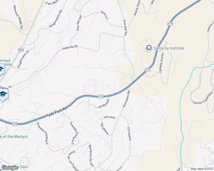 map of restaurants, bars, coffee shops, grocery stores, and more near 860 Camino Chaco in Santa Fe