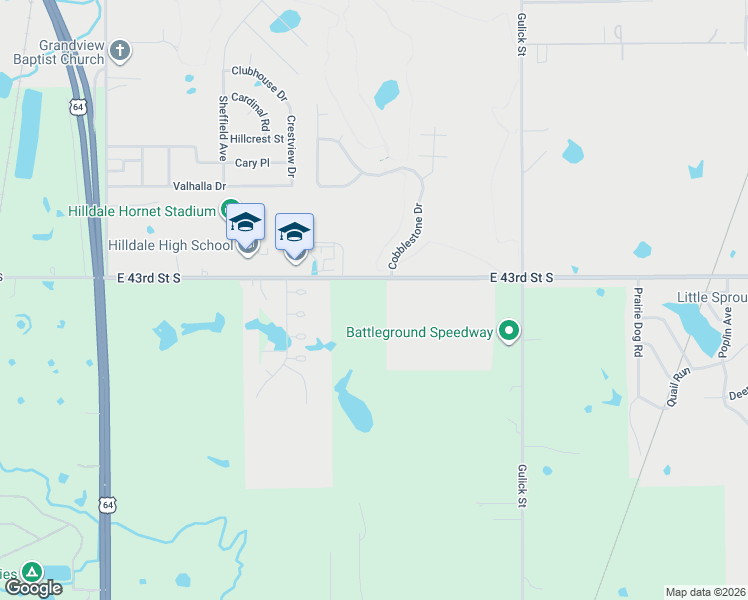 map of restaurants, bars, coffee shops, grocery stores, and more near 733 East Smith Ferry Road in Muskogee