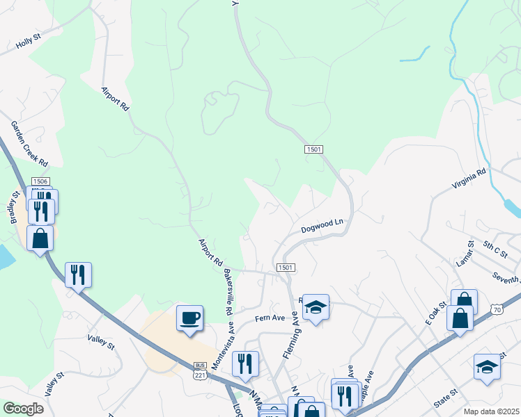 map of restaurants, bars, coffee shops, grocery stores, and more near 75 Halltown Off Road in Marion