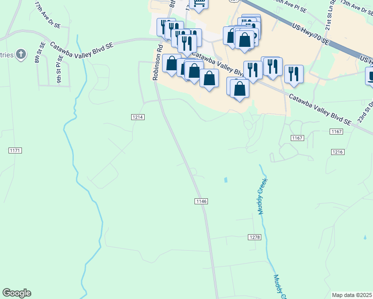 map of restaurants, bars, coffee shops, grocery stores, and more near 2068 Robinson Road in Newton