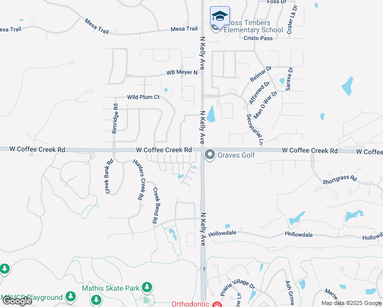 map of restaurants, bars, coffee shops, grocery stores, and more near 937 Villas Creek Drive in Edmond