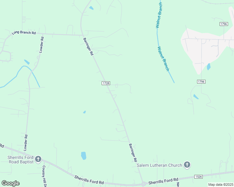 map of restaurants, bars, coffee shops, grocery stores, and more near 1545 Barringer Road in Salisbury