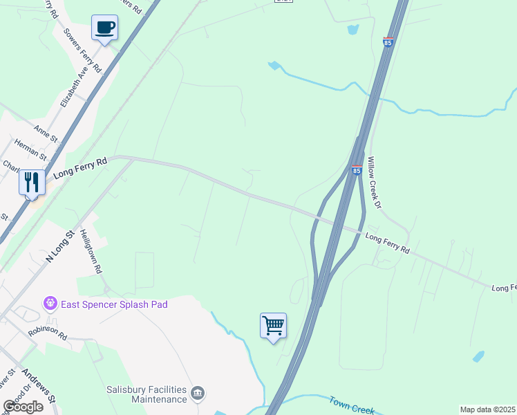 map of restaurants, bars, coffee shops, grocery stores, and more near 985 Long Ferry Road in Salisbury