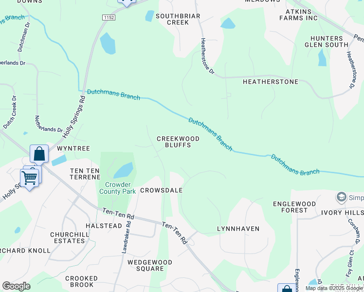 map of restaurants, bars, coffee shops, grocery stores, and more near 3501 Creekwood Bluffs Court in Apex