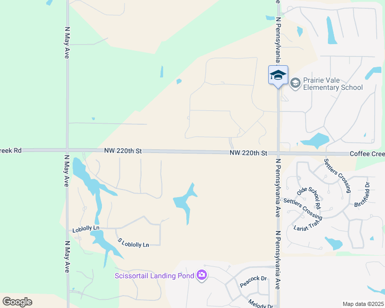 map of restaurants, bars, coffee shops, grocery stores, and more near 2364 Coffee Creek Road in Edmond